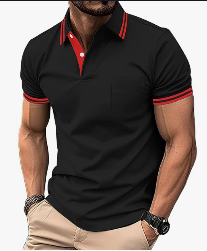 Basic Slim Fit Tshirt mit Brusttasche Polohemd