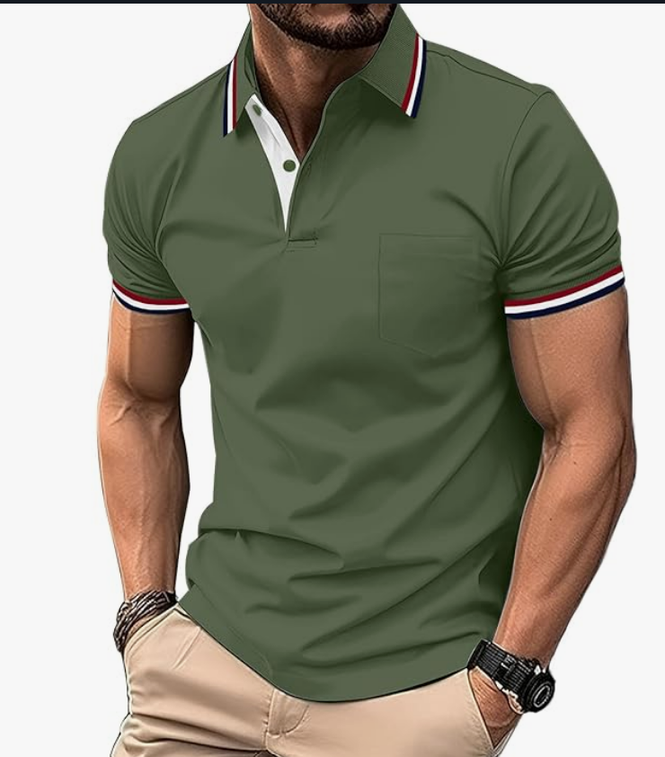 Basic Slim Fit Tshirt mit Brusttasche Polohemd