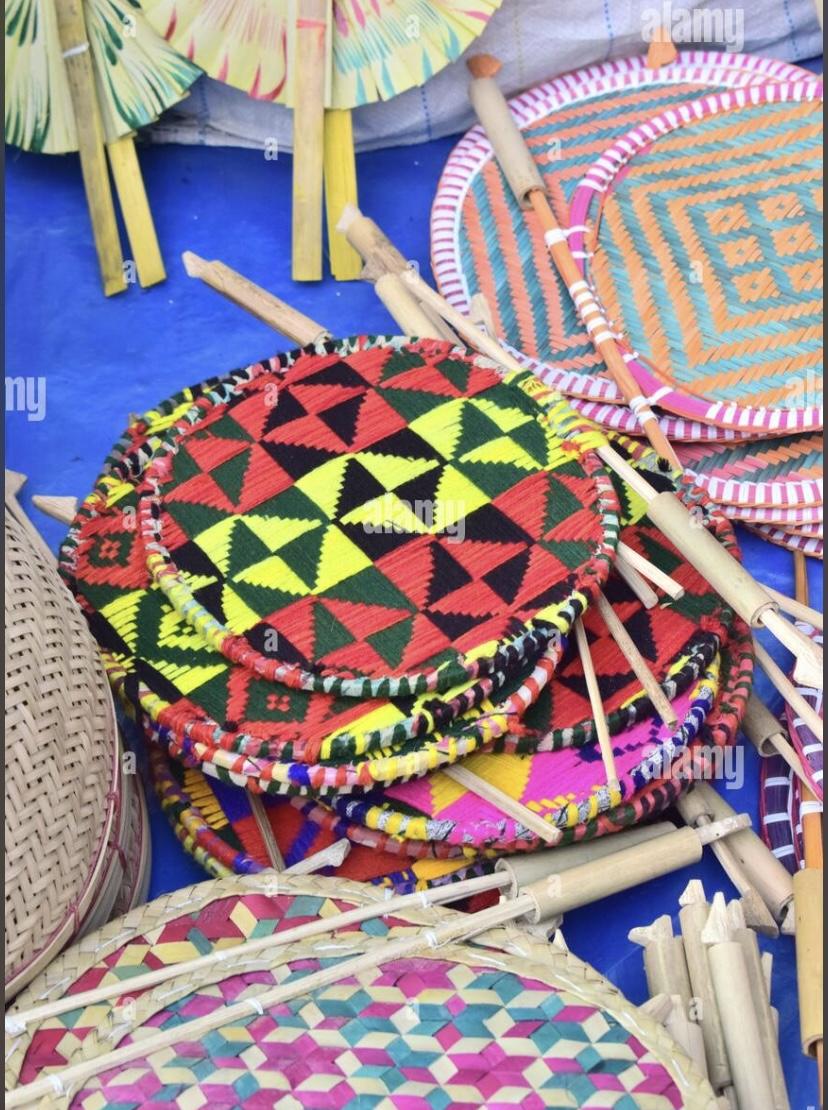 Bamboo and thread hand made fan